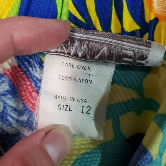 JACK WINTER | Vintage Parrot Tropical Print Skirt sz 12 - Picture 7 of 8